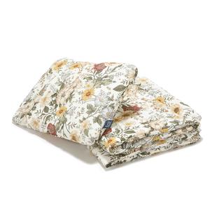 baba ágynemű szett töltettel és kispárnával 80x100 cm bézs alapon sárga virágok La Millou Vintage Meadow