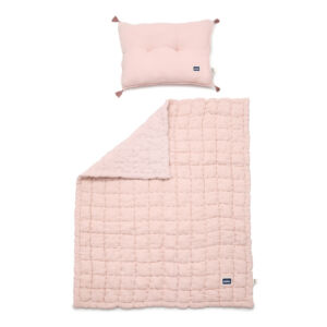 ovis ágynemű szett töltettel és kispárnával muszlin anyagból púder rózsaszín