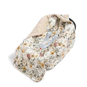 La Millou hordozós takaró babakocsi takaró homok bézs velvet színes mezei virágos mintával La Millou Vintage Meadow