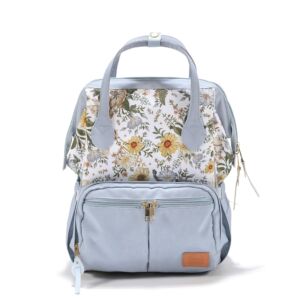 La Millou dolce vita pelenkázó hátizsák világoskék színű virág mintával Vintage Meadow