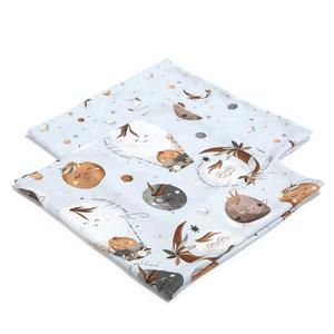 2 darabos textil pelenka pamut muszlin nap, hold, bolygó mintával Fly me to the Moon Sky