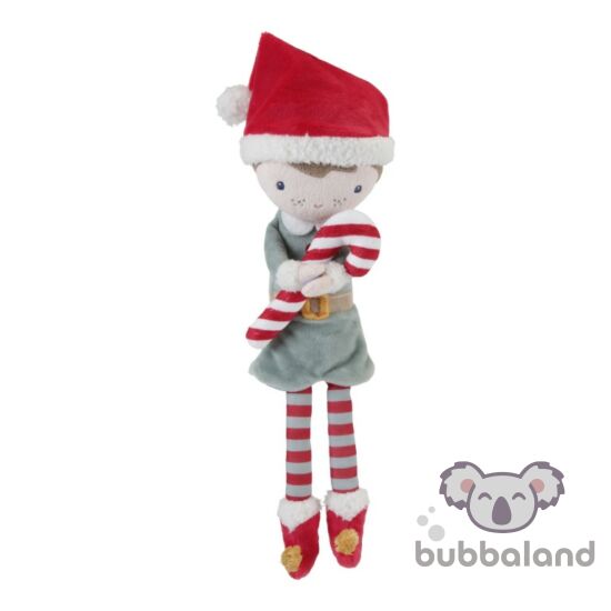 Little Dutch karácsonyi Jim baba - 35 cm piros sapkával és cukorbottal