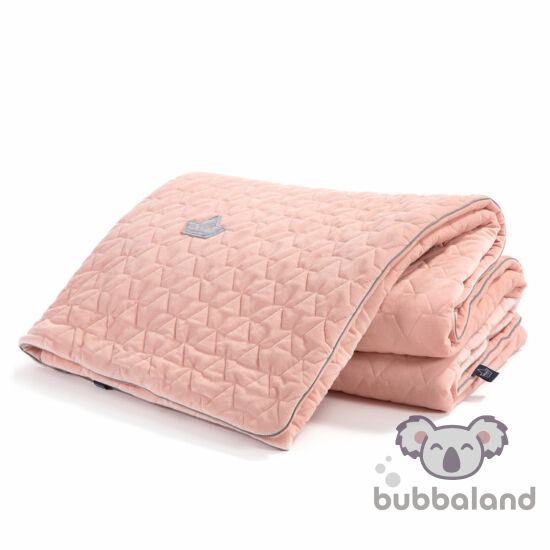 baba takaró velvet anyagból púder rózsaszín színben