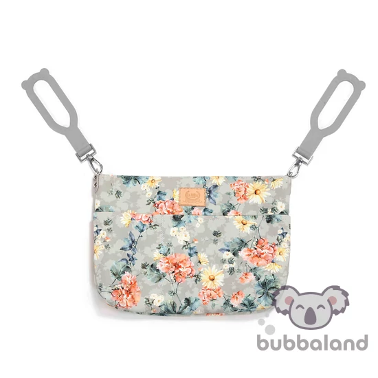 kis méretű pelenkázó táska tavaszi virágzás szürke Blooming Boutique