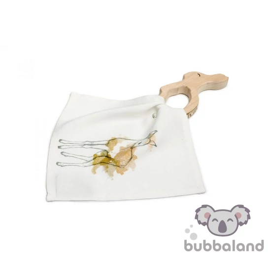 fa rágóka bambi mintás textil nyálkendővel