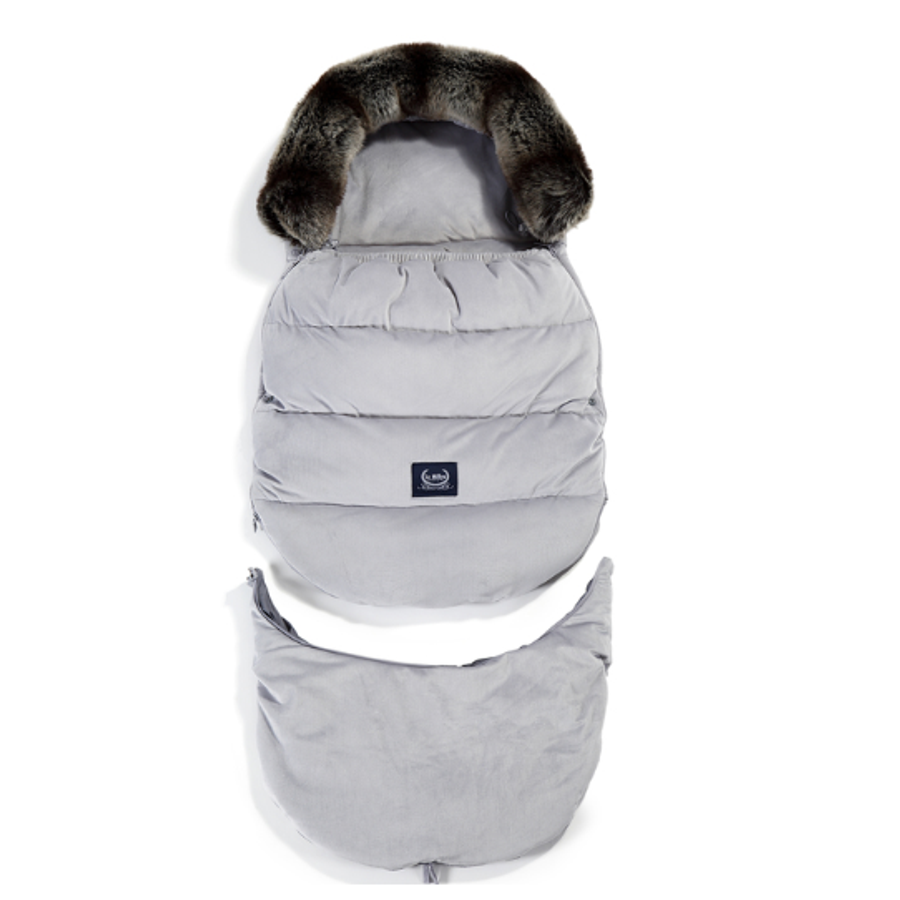 La Millou Állítható méretű szürke velvet baba bundazsák