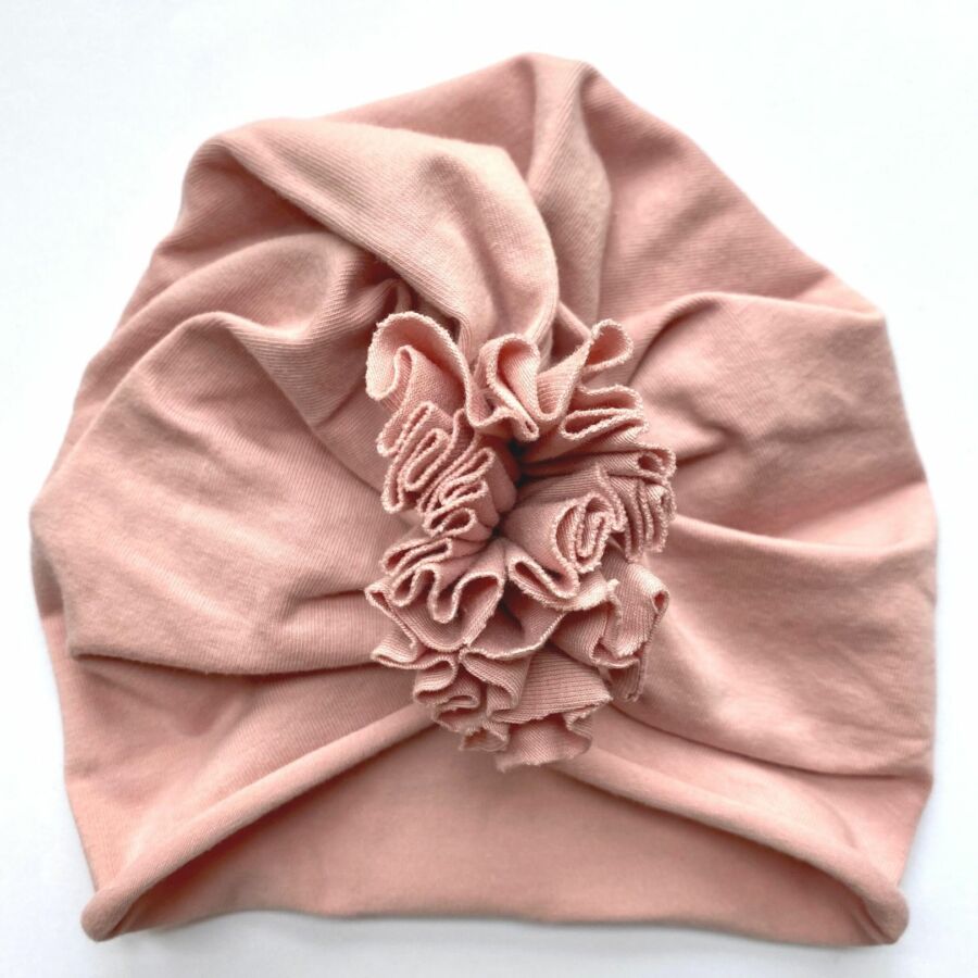 Vintage rózsaszín tavaszi vékony turbán sapka