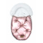 Kép 1/9 - baba bundazsák prémium eco bőr anyagból fényes rózsaszín fehér szőrmével