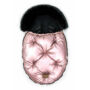 Kép 1/9 - baba bundazsák prémium eco bőr anyagból fényes rózsaszín fekete szőrmével
