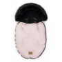 Kép 1/9 - baba bundazsák prémium eco bőr anyagból rózsaszín fekete szőrmével