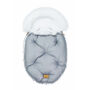 Kép 1/8 - baba bundazsák prémium eco bőr anyagból szürke fehér szőrmével