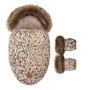 Kép 1/3 - Prémium baba bundazsák és babakocsi kesztyű leopárd mintával