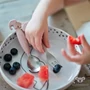 Kép 2/7 - púder rózsaszín kanál és villa szett babáknak