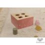 Kép 3/10 - Little Dutch pink fa formabedobó kocka virágos mintával