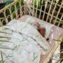 Kép 5/7 - ágynemű szett babáknak babatakaró és párna világos tavaszi virágos mintával