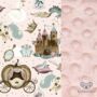 Kép 1/4 - rózsaszín kétoldalas pamut minky óvodás takaró töltet nélkül hercegnő, kastély Princess 