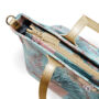 Kép 7/7 - kék rózsaszín pelenkázó táska trópusi pálma mintával