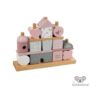 Kép 1/6 - Label-Label púder rózsaszín ház formájú építőjáték fából