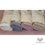 Kép 10/11 - ekrü, szürke, bézs, púder rózsaszín merino baba takaró csavart mintával