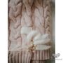 Kép 3/11 - csavart mintás merinó gyapjú baba takaró púder rózsaszín