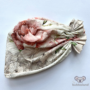 Kép 3/3 - baba turbán sapka bézs virág mintás
