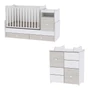 Kép 1/3 - Lorelli Trend PLUS kombi ágy 70x165 + Cupboard pelenkázó komód - White & Light Oak